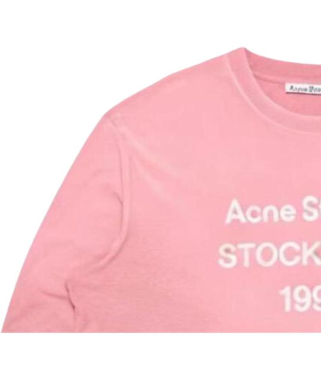 ACNE STUDIOS Розовая хлопковая футболка, фото 2