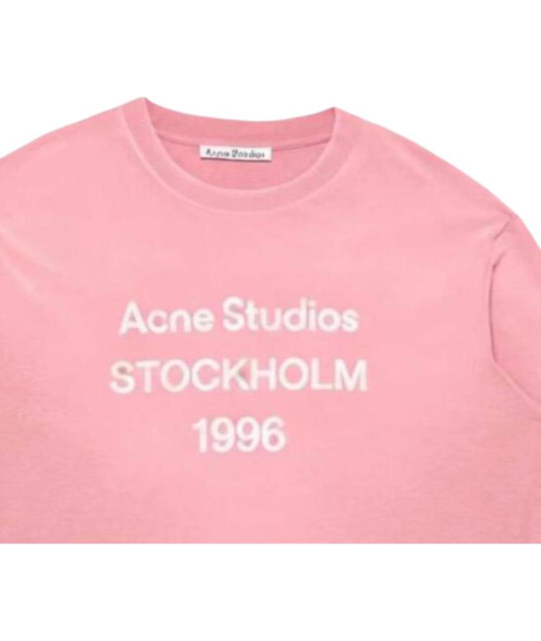 ACNE STUDIOS Розовая хлопковая футболка, фото 3