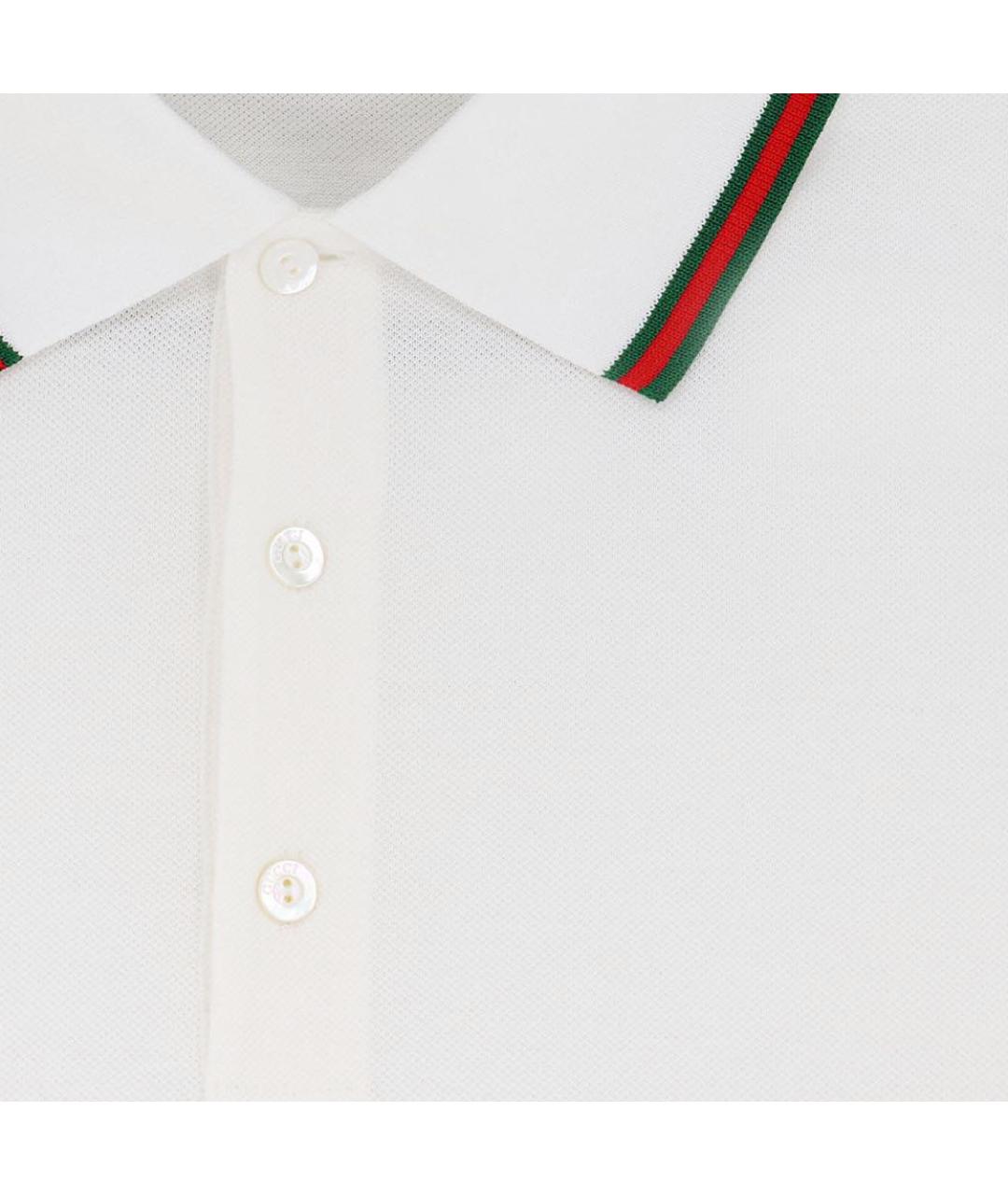 GUCCI Белое поло с коротким рукавом, фото 3