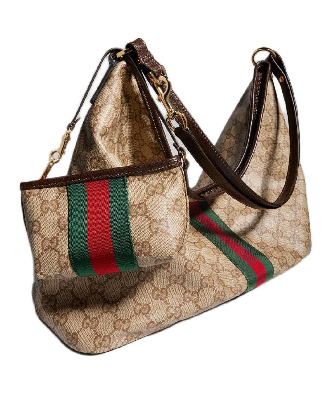 GUCCI Бежевая канва сумка через плечо, фото 4