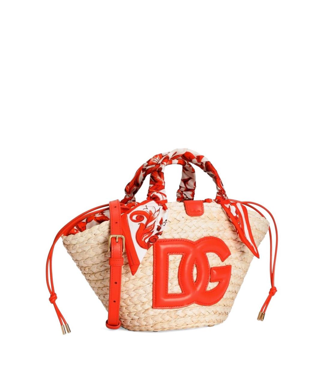 DOLCE&GABBANA Бежевая плетеная сумка тоут, фото 2