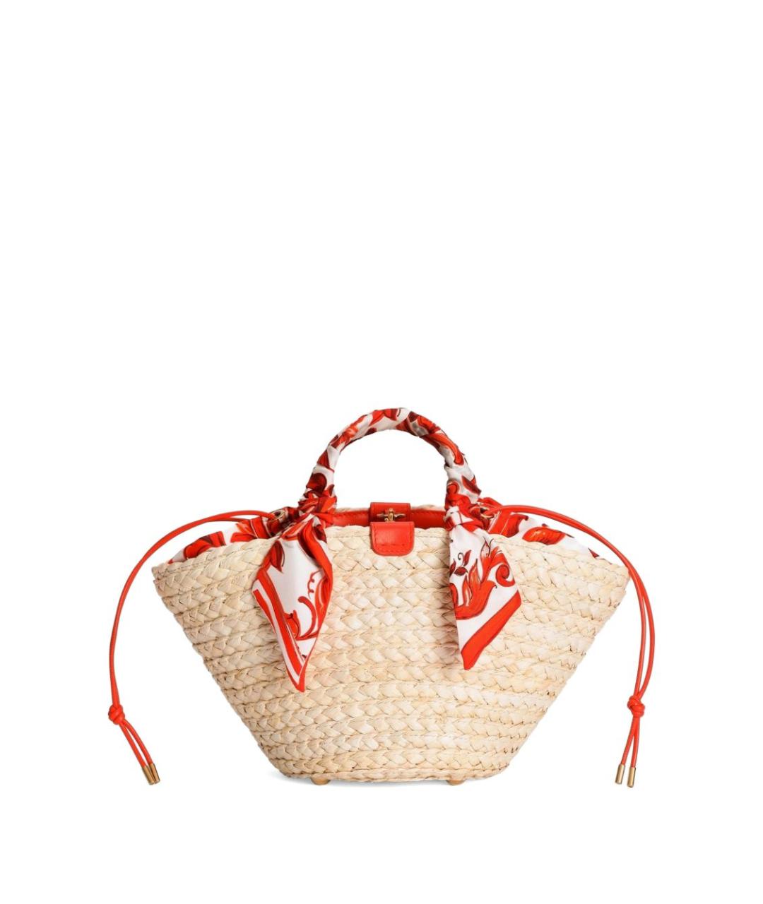DOLCE&GABBANA Бежевая плетеная сумка тоут, фото 4