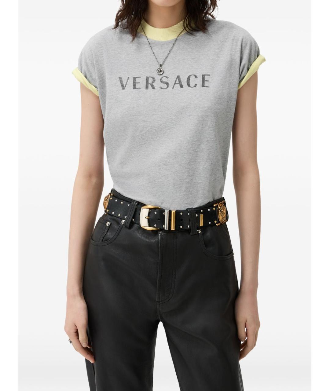 VERSACE Серая хлопковая футболка, фото 3