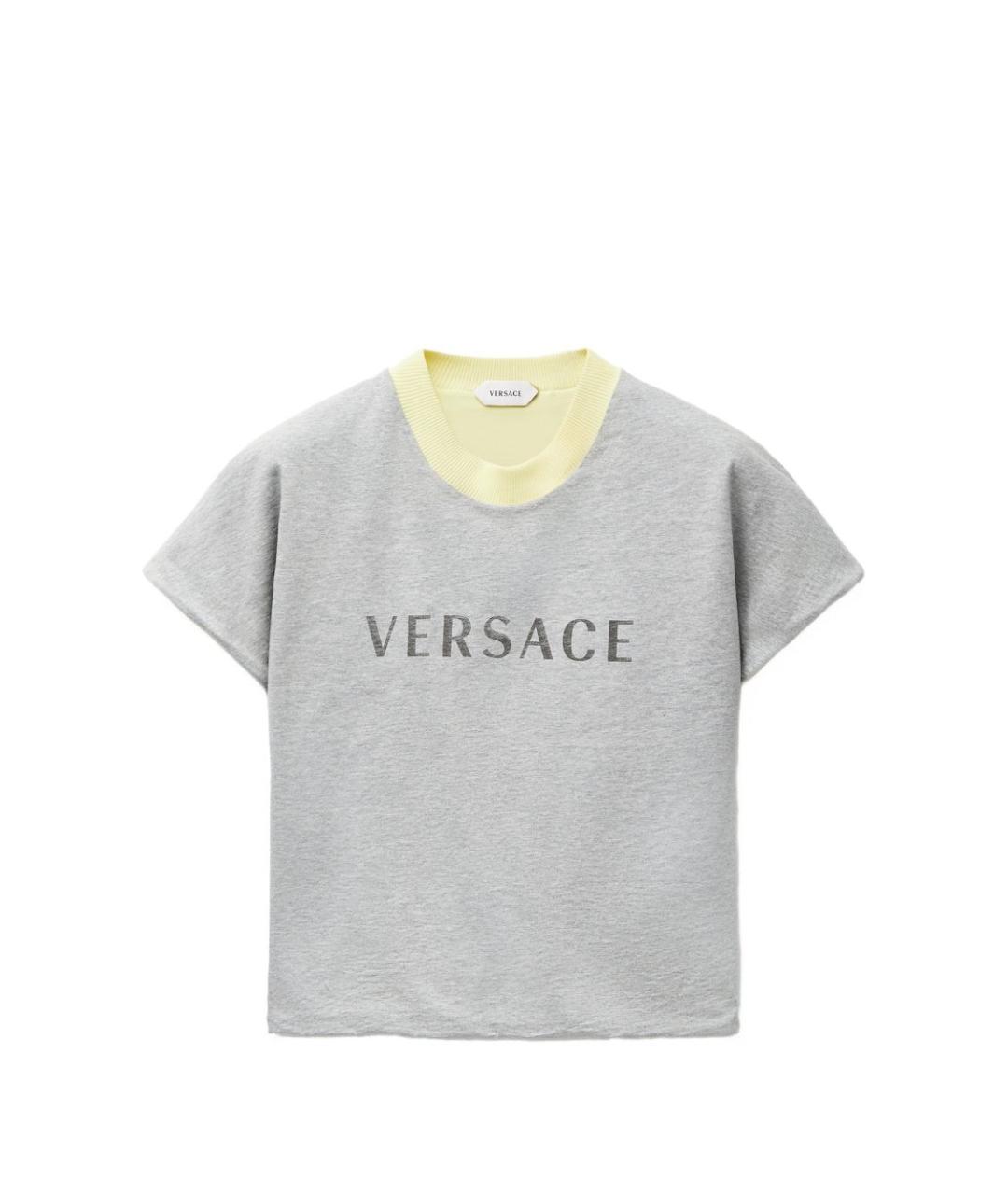 VERSACE Серая хлопковая футболка, фото 1