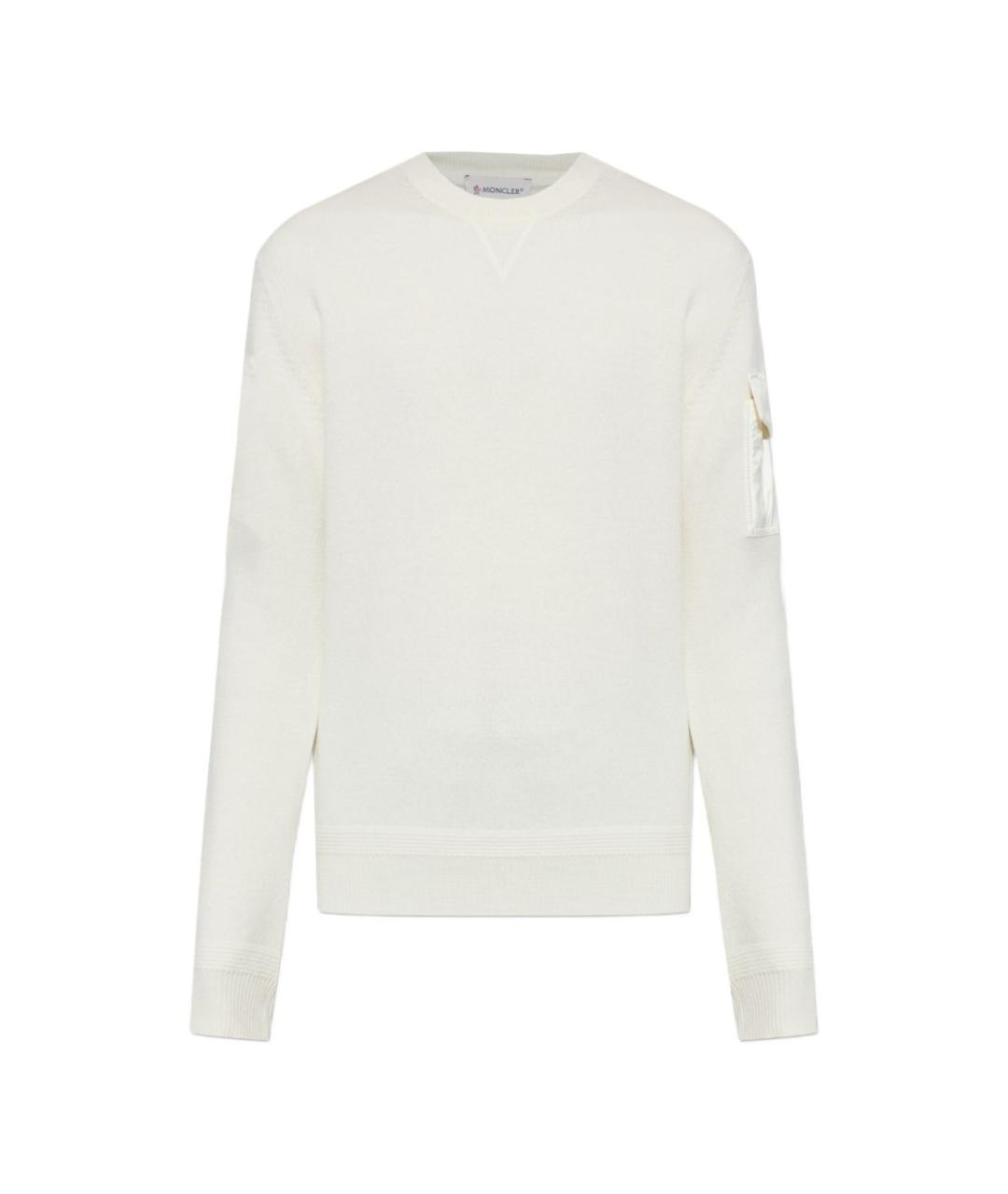 MONCLER Белый шерстяной джемпер / свитер, фото 1