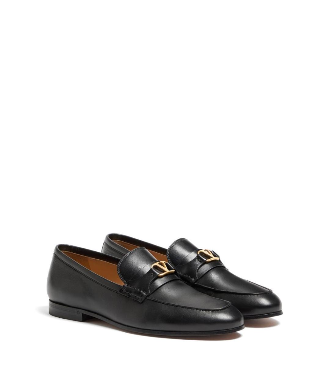 VALENTINO Черные кожаные лоферы, фото 5