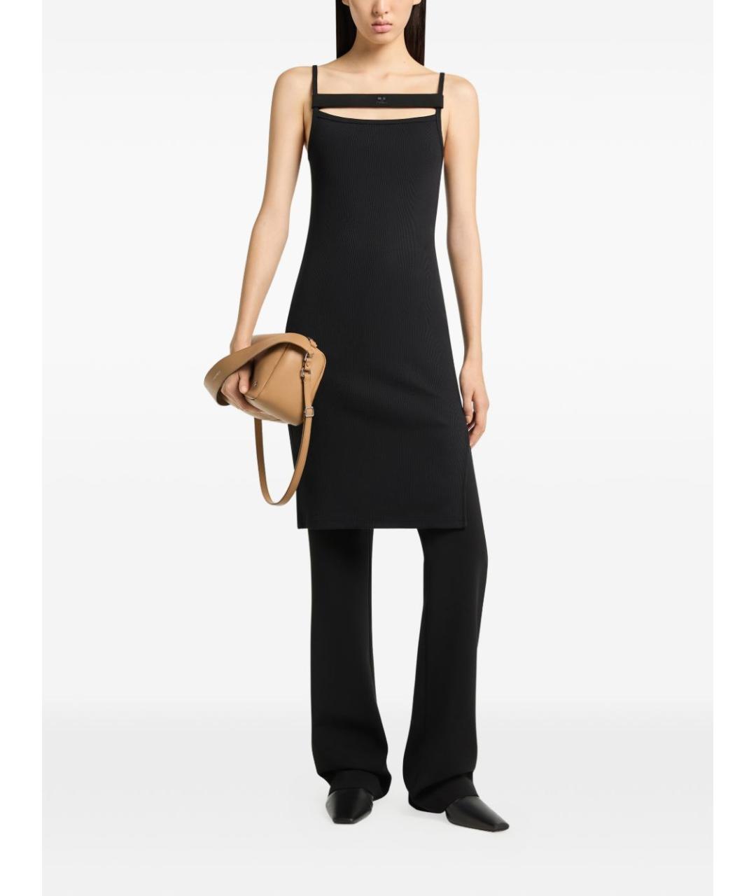 COURREGES Черное полиэстеровое повседневное платье, фото 4