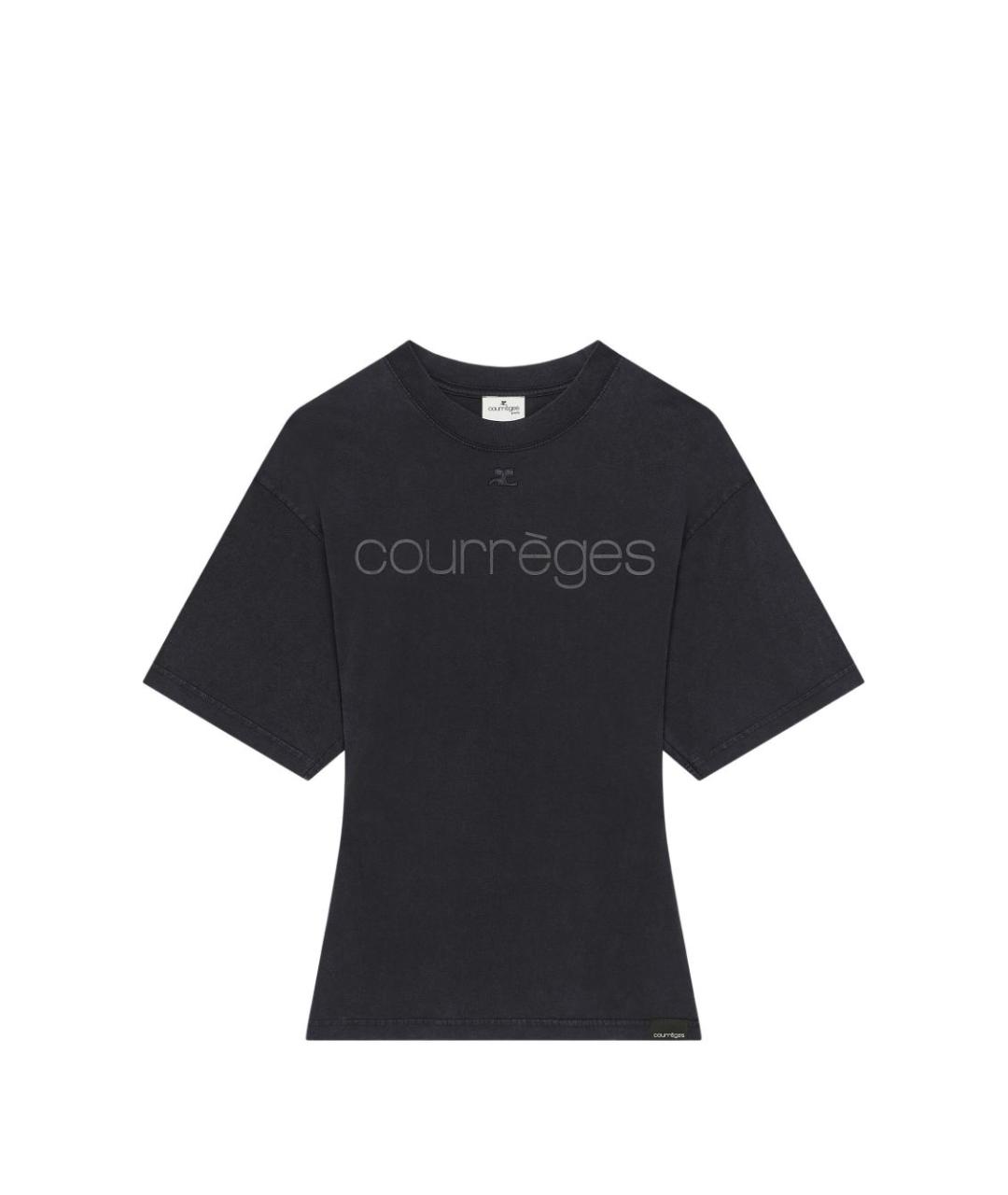 COURREGES Темно-синяя хлопковая футболка, фото 1