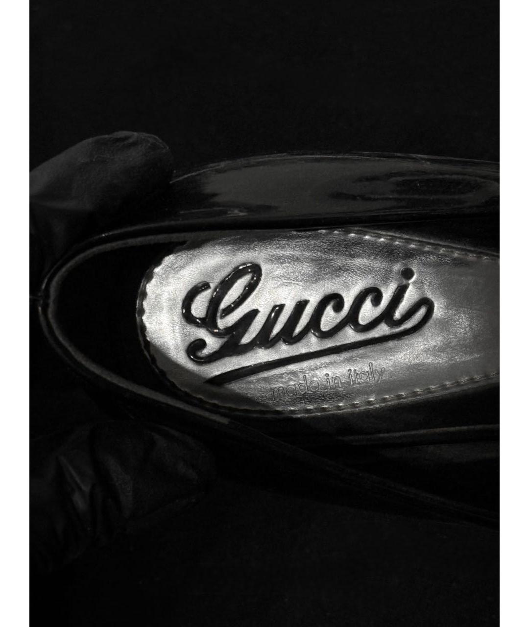 GUCCI Черные ботильоны из лакированной кожи, фото 4