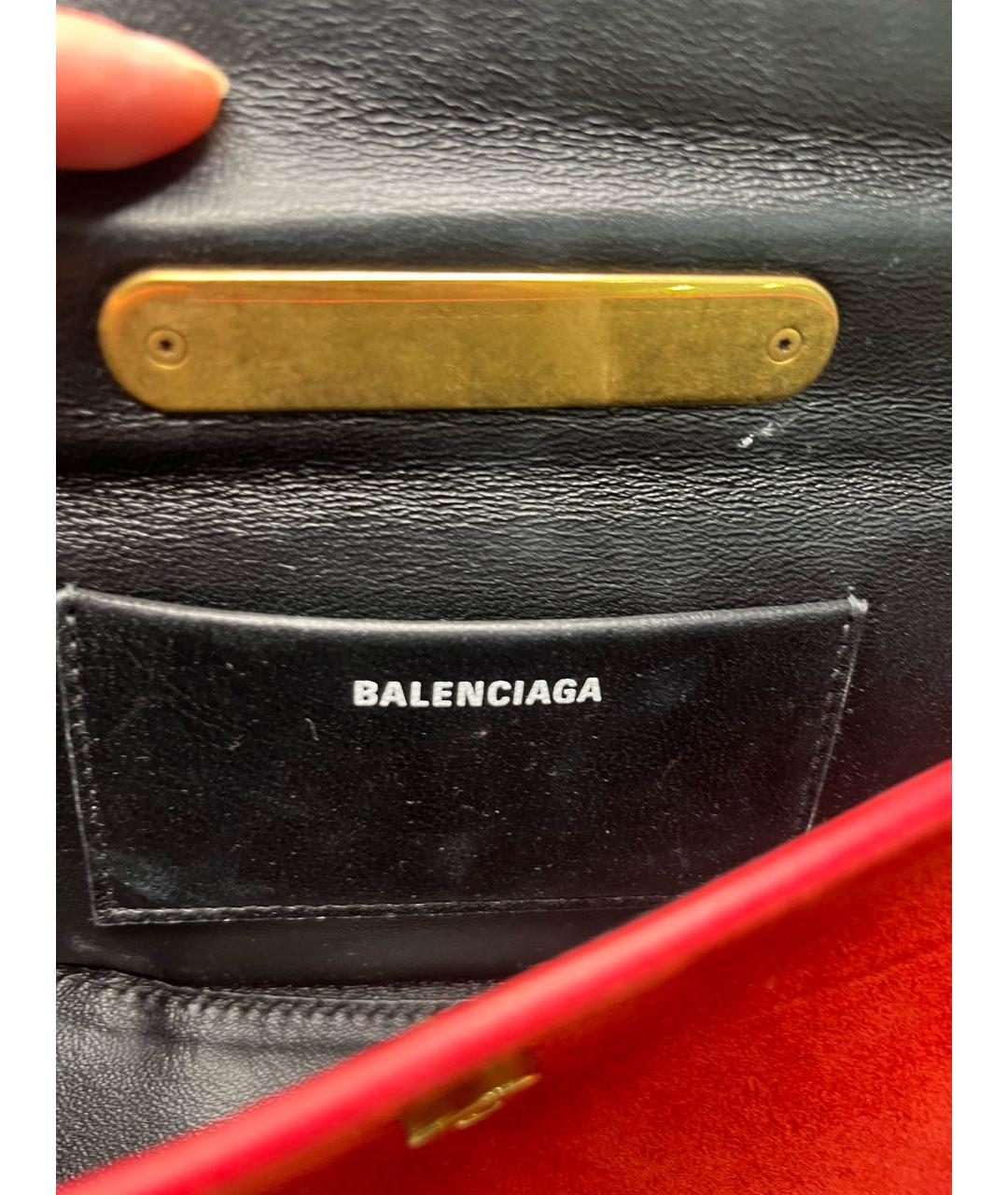 BALENCIAGA Красная замшевая сумка с короткими ручками, фото 8