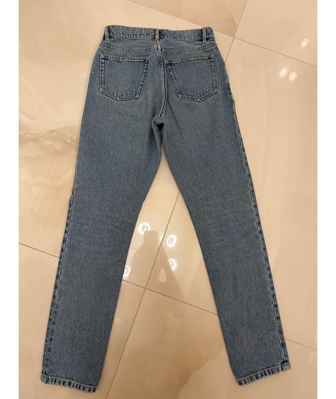 BALENCIAGA Голубые хлопковые прямые джинсы, фото 2