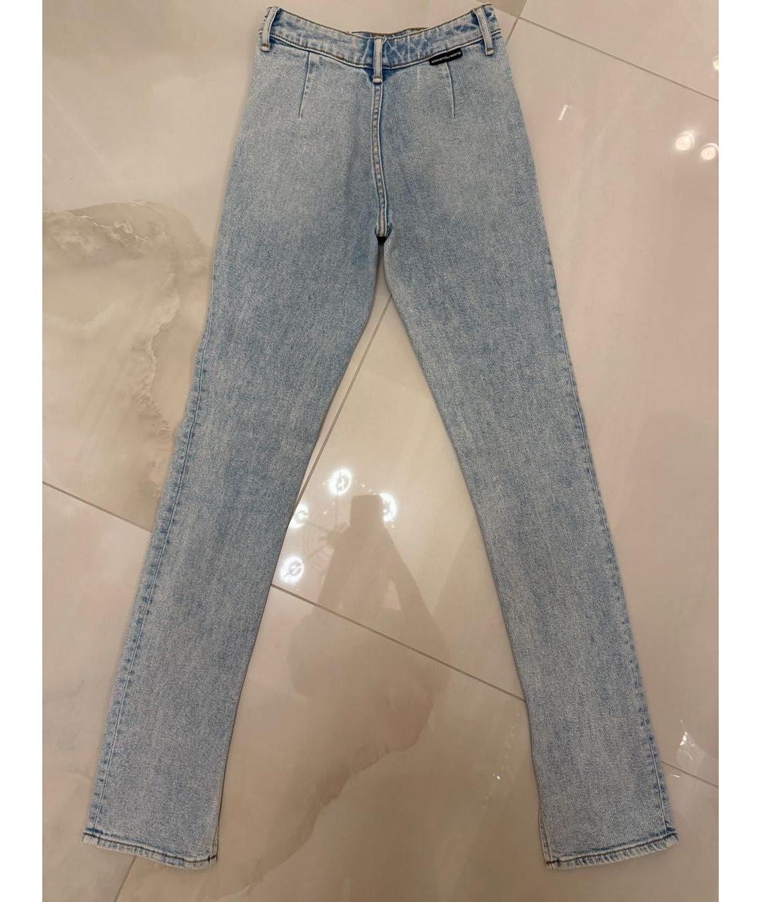 ALEXANDER WANG Голубые хлопковые джинсы клеш, фото 2