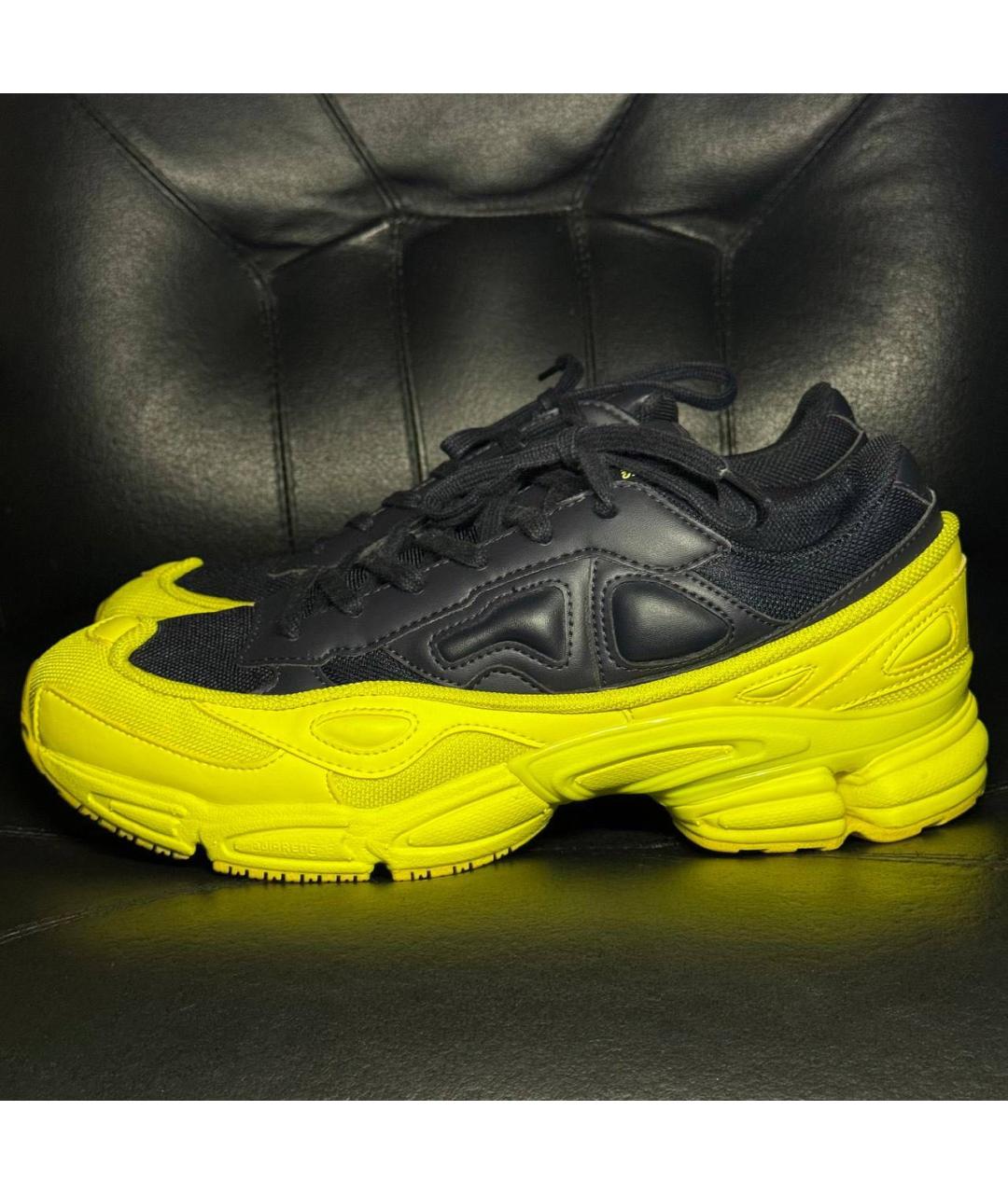 ADIDAS X RAF SIMONS Желтые текстильные низкие кроссовки / кеды, фото 3