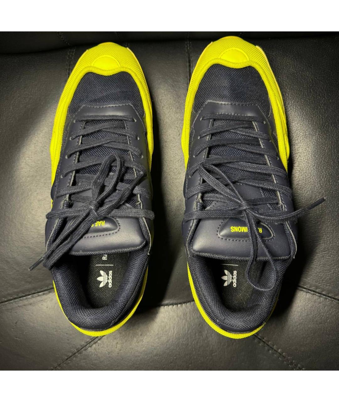 ADIDAS X RAF SIMONS Желтые текстильные низкие кроссовки / кеды, фото 7