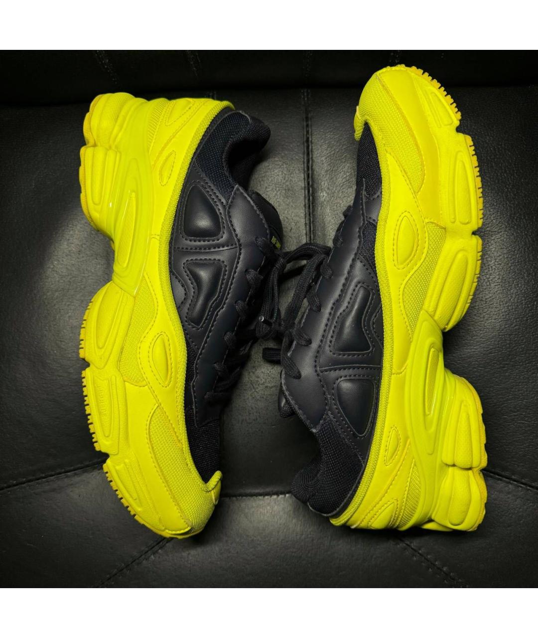 ADIDAS X RAF SIMONS Желтые текстильные низкие кроссовки / кеды, фото 4