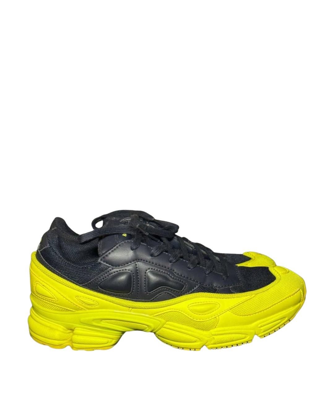 ADIDAS X RAF SIMONS Желтые текстильные низкие кроссовки / кеды, фото 1