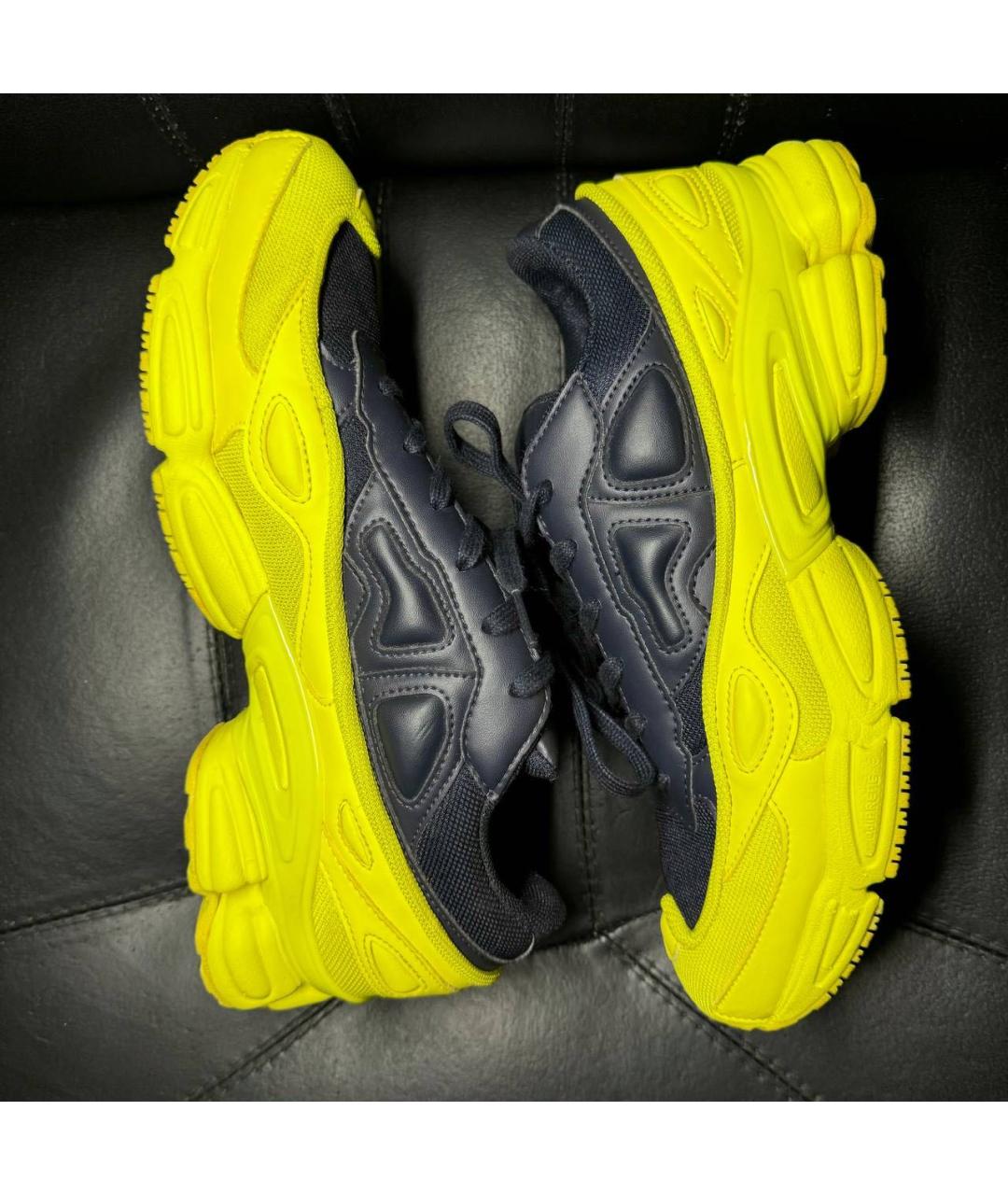ADIDAS X RAF SIMONS Желтые текстильные низкие кроссовки / кеды, фото 5