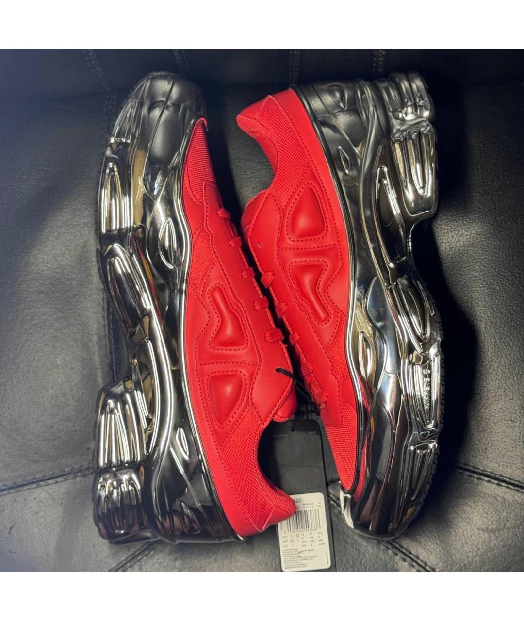 ADIDAS X RAF SIMONS Красные текстильные низкие кроссовки / кеды, фото 5