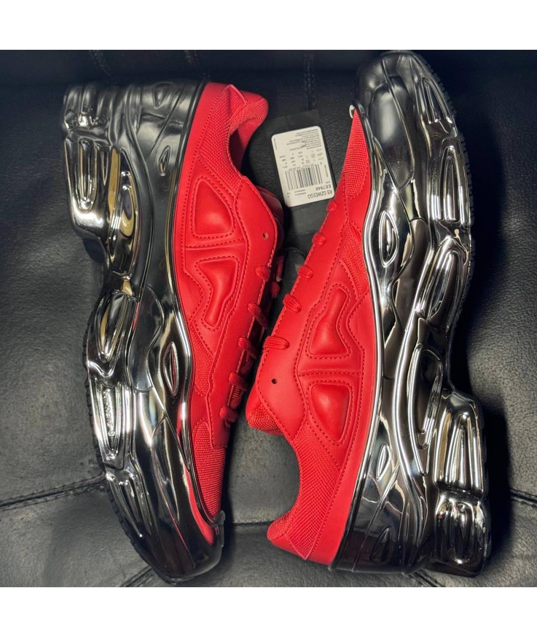 ADIDAS X RAF SIMONS Красные текстильные низкие кроссовки / кеды, фото 4