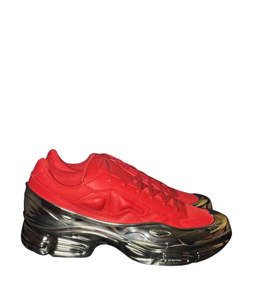 ADIDAS X RAF SIMONS Красные текстильные низкие кроссовки / кеды, фото 1
