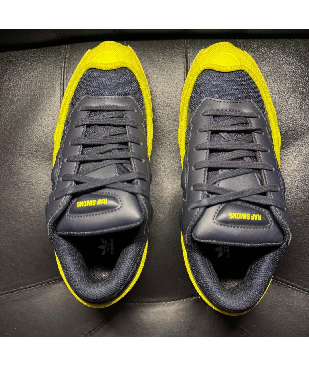 ADIDAS X RAF SIMONS Желтые текстильные низкие кроссовки / кеды, фото 7