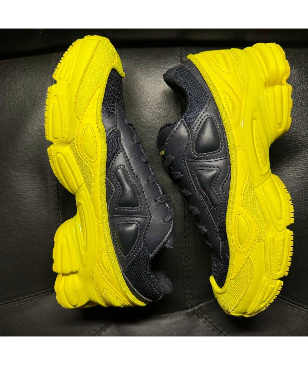 ADIDAS X RAF SIMONS Желтые текстильные низкие кроссовки / кеды, фото 5