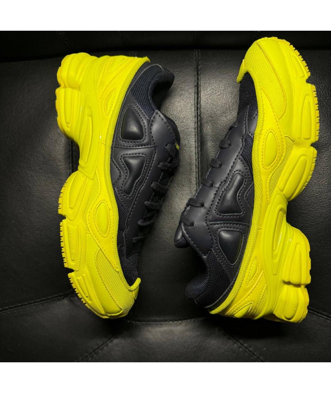 ADIDAS X RAF SIMONS Желтые текстильные низкие кроссовки / кеды, фото 4