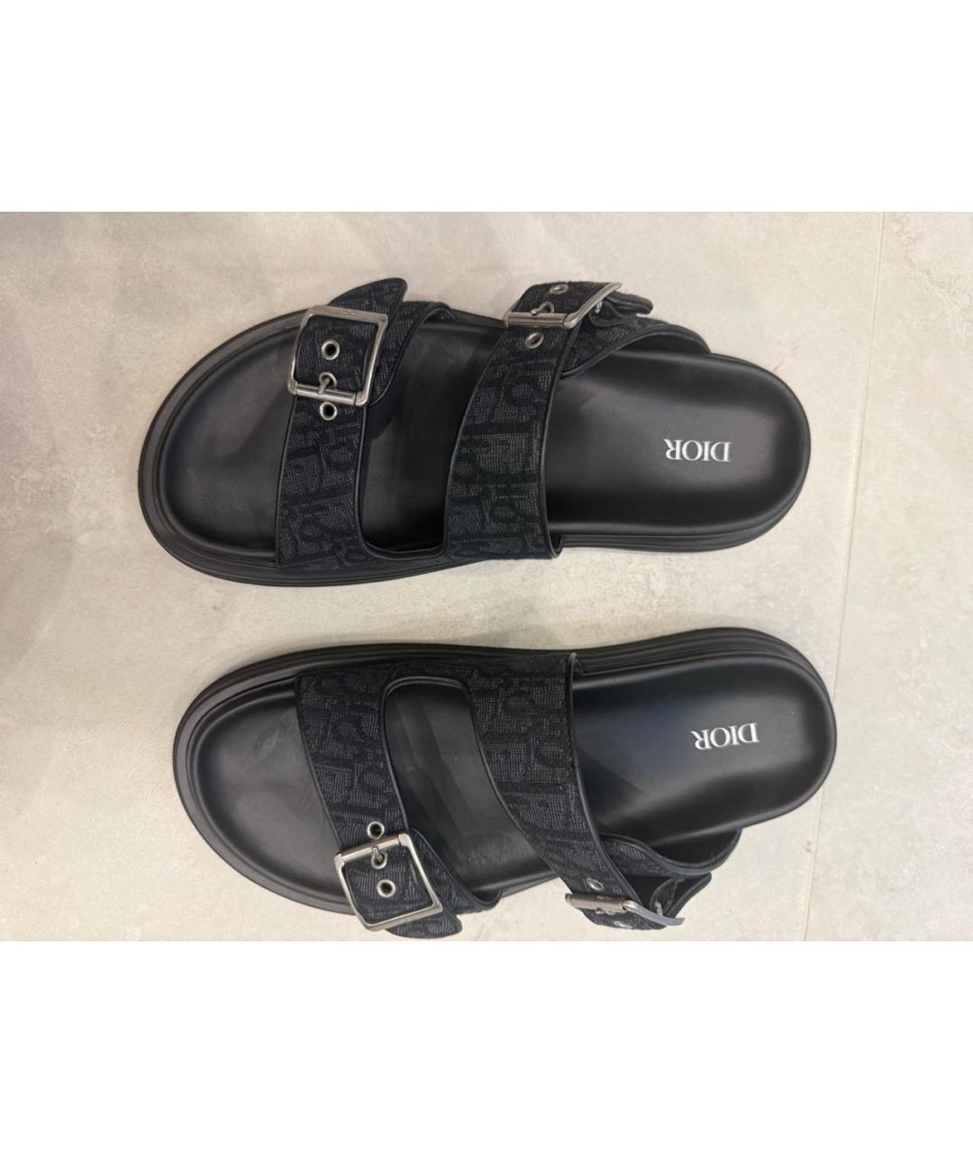 CHRISTIAN DIOR Черные кожаные сандалии, фото 3