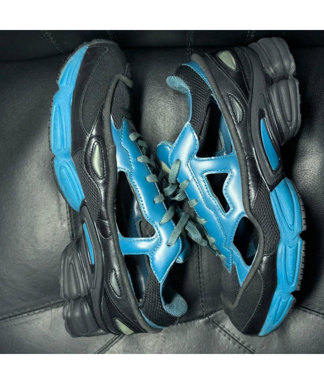 ADIDAS X RAF SIMONS Синие текстильные низкие кроссовки / кеды, фото 5