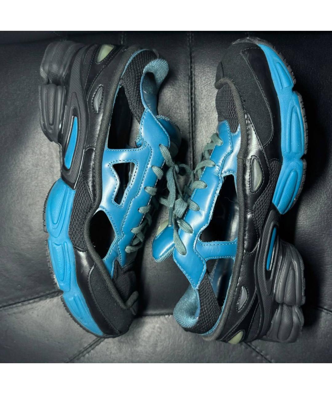 ADIDAS X RAF SIMONS Синие текстильные низкие кроссовки / кеды, фото 4