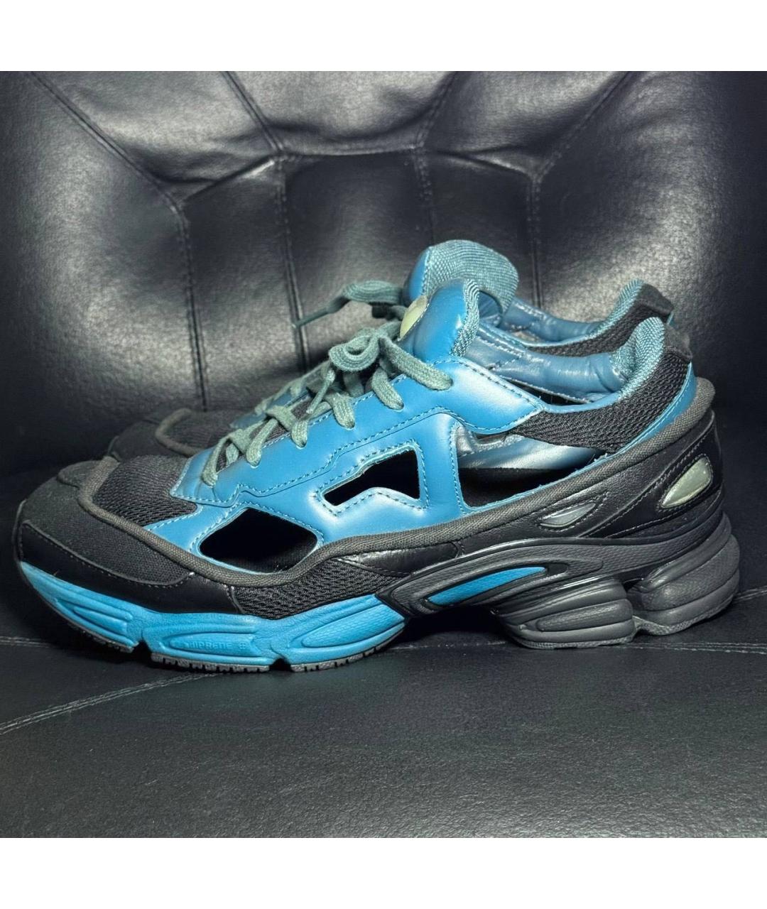 ADIDAS X RAF SIMONS Синие текстильные низкие кроссовки / кеды, фото 3