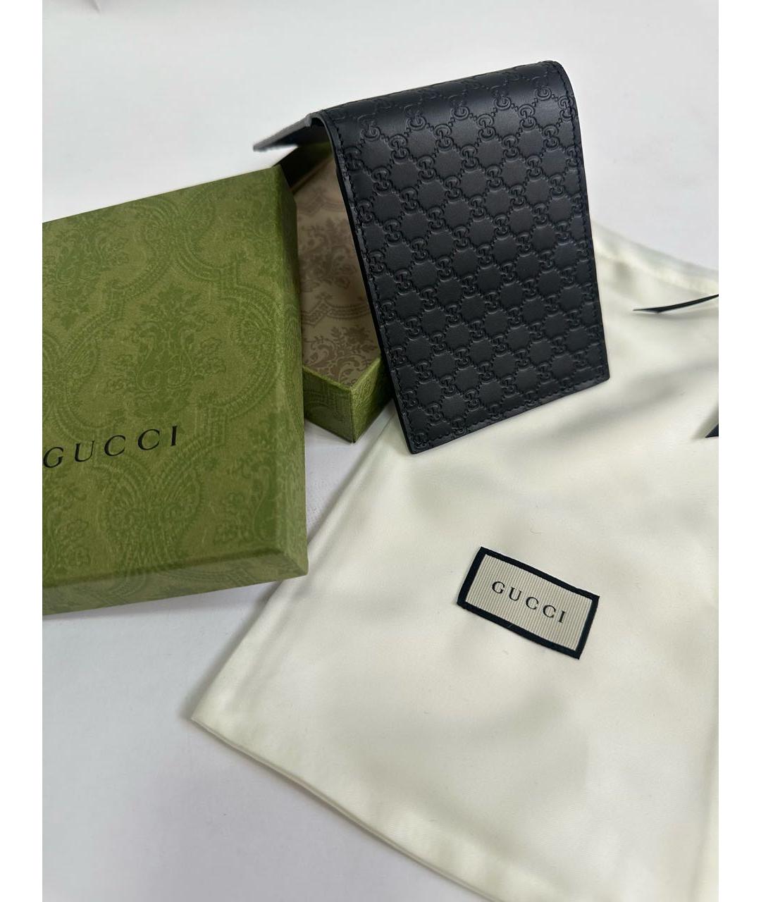 GUCCI Черный кожаный кошелек, фото 5
