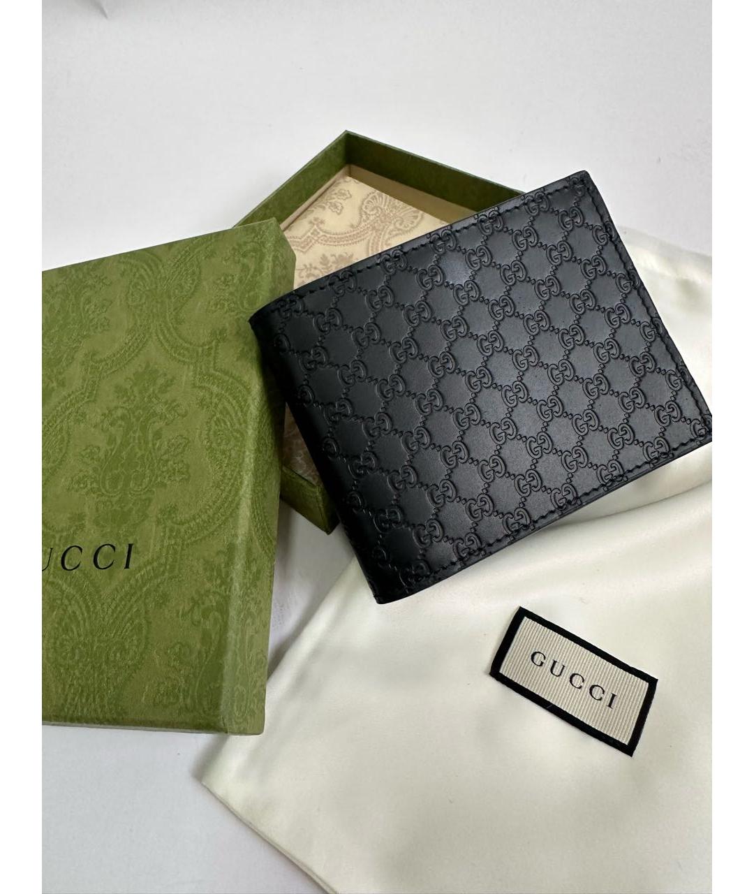 GUCCI Черный кожаный кошелек, фото 3