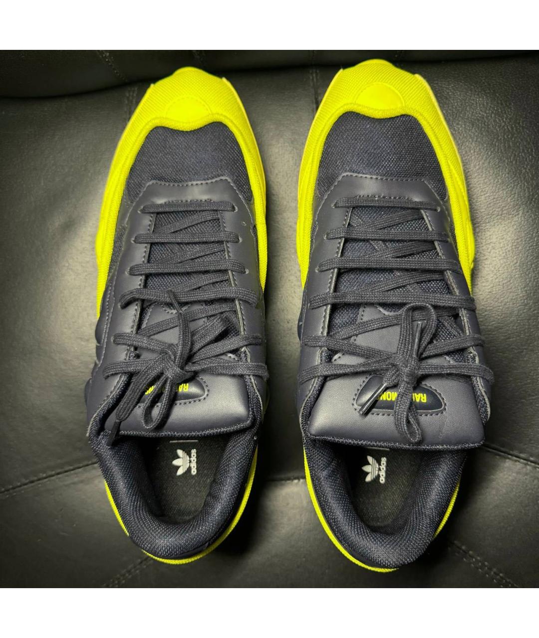 ADIDAS X RAF SIMONS Желтые текстильные низкие кроссовки / кеды, фото 7
