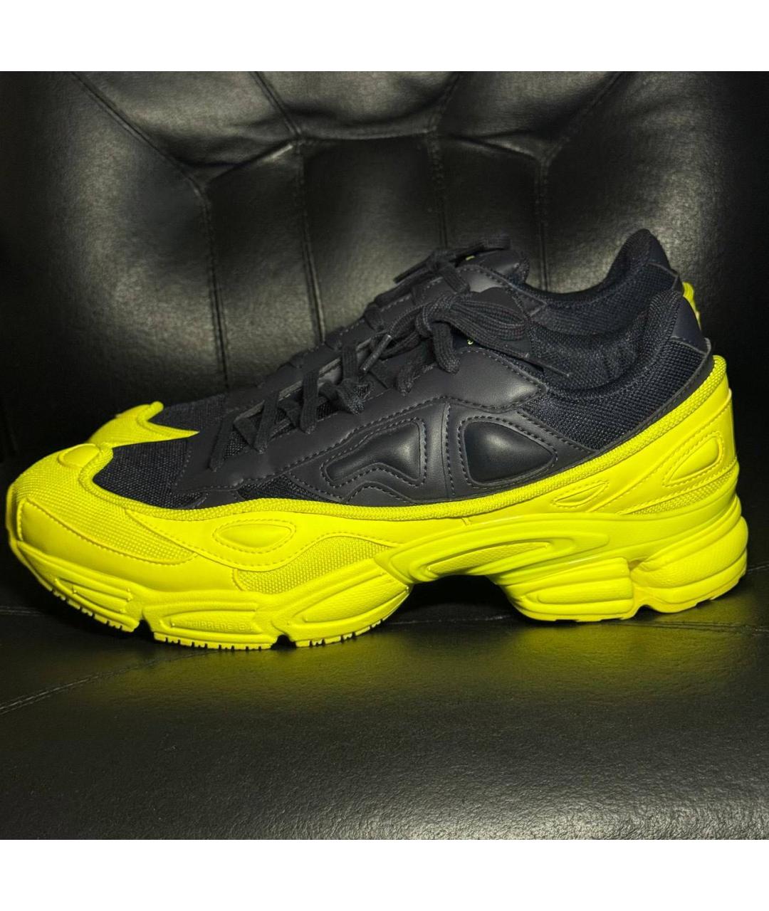 ADIDAS X RAF SIMONS Желтые текстильные низкие кроссовки / кеды, фото 3