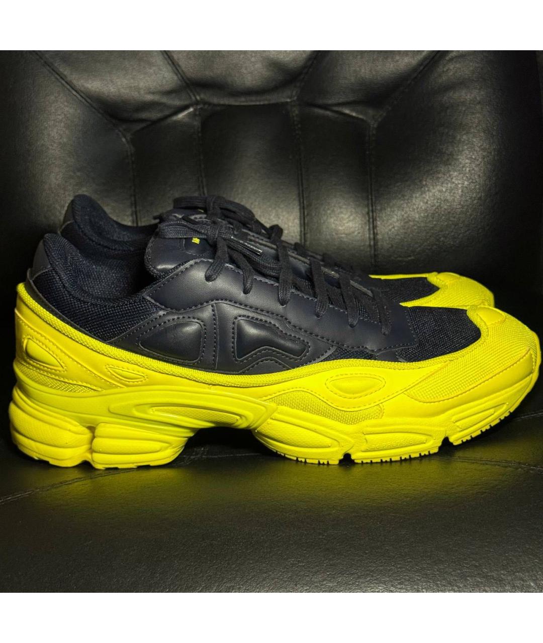 ADIDAS X RAF SIMONS Желтые текстильные низкие кроссовки / кеды, фото 9