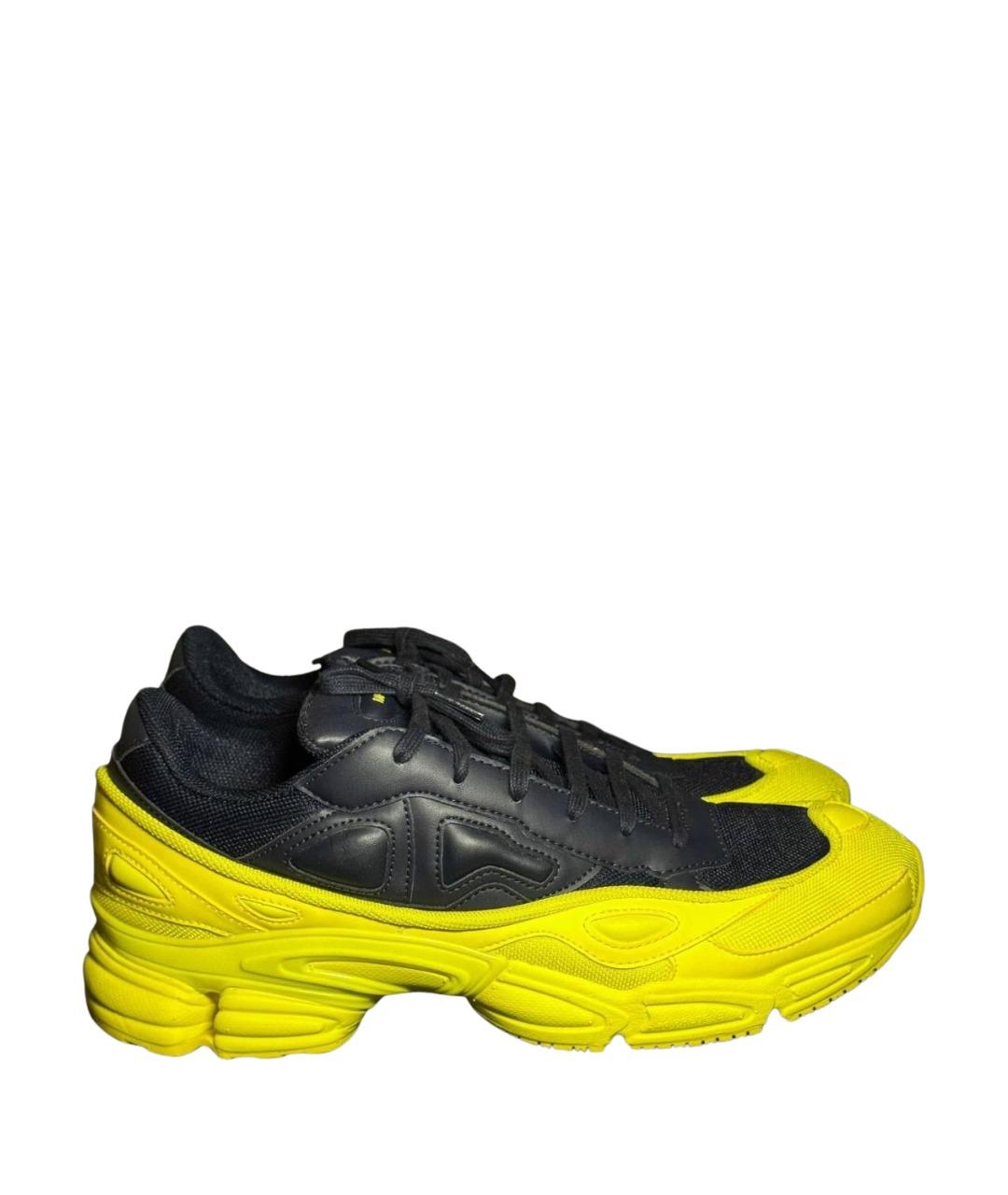 ADIDAS X RAF SIMONS Желтые текстильные низкие кроссовки / кеды, фото 1
