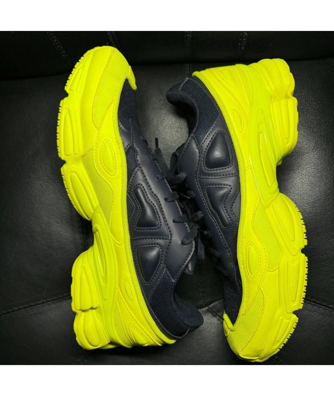 ADIDAS X RAF SIMONS Желтые текстильные низкие кроссовки / кеды, фото 5