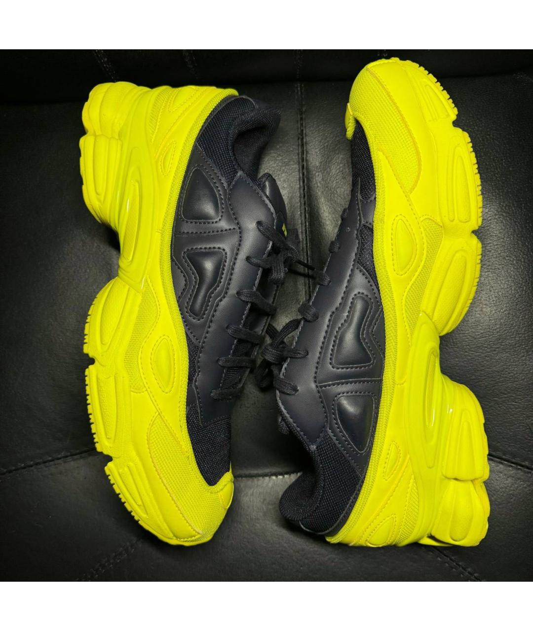 ADIDAS X RAF SIMONS Желтые текстильные низкие кроссовки / кеды, фото 4