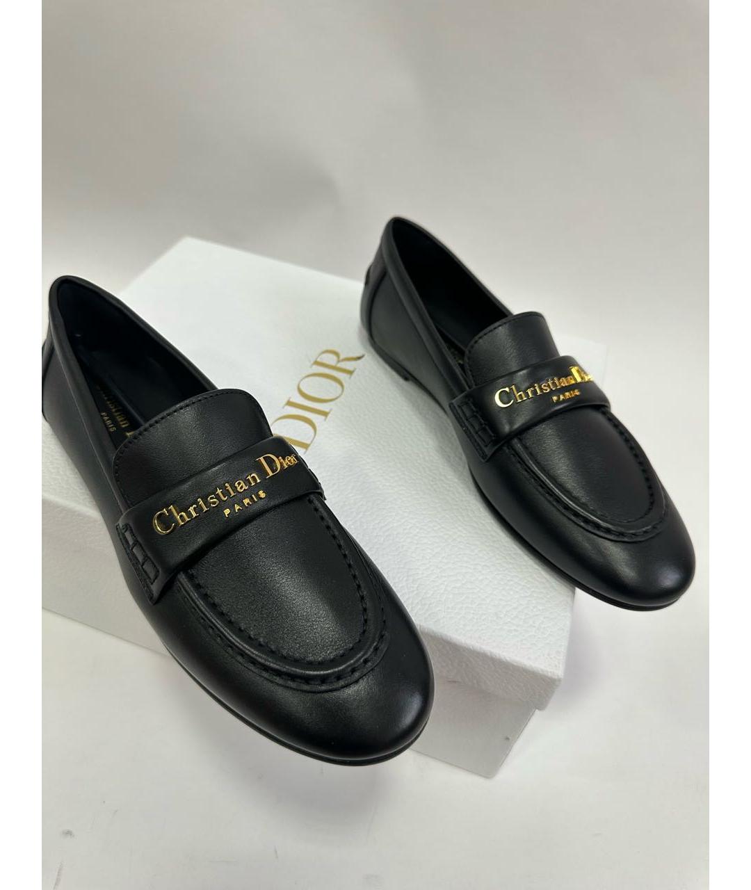 CHRISTIAN DIOR Черные кожаные лоферы, фото 8