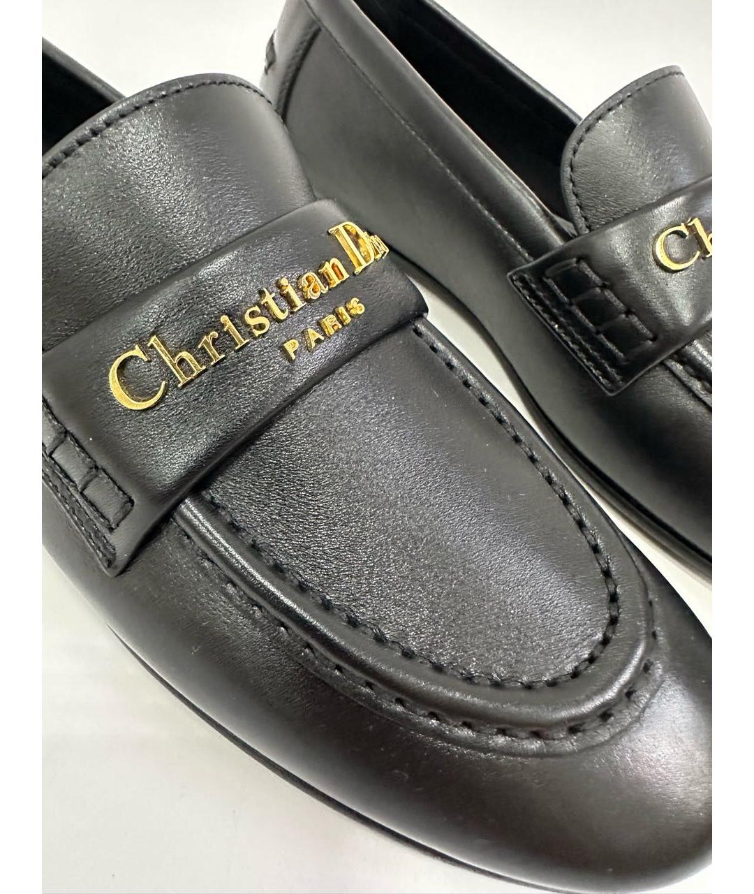 CHRISTIAN DIOR Черные кожаные лоферы, фото 5
