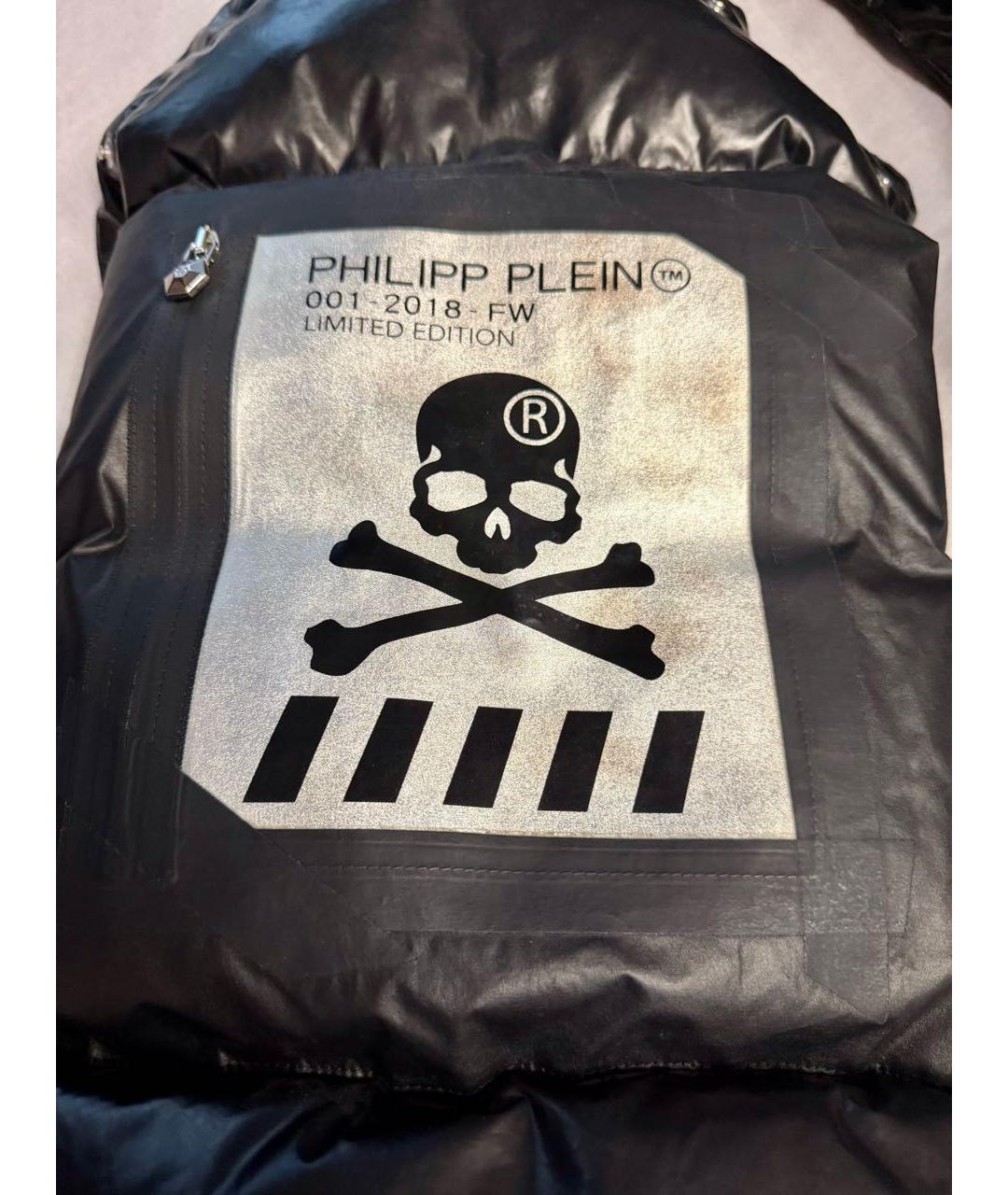 PHILIPP PLEIN Черный полиэстеровый пуховик, фото 5