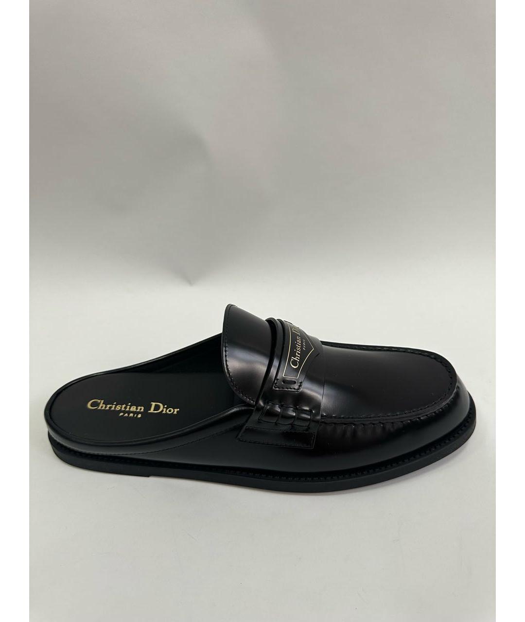 CHRISTIAN DIOR Черные кожаные мюли, фото 6