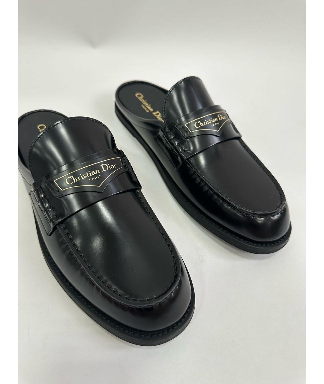 CHRISTIAN DIOR Черные кожаные мюли, фото 2