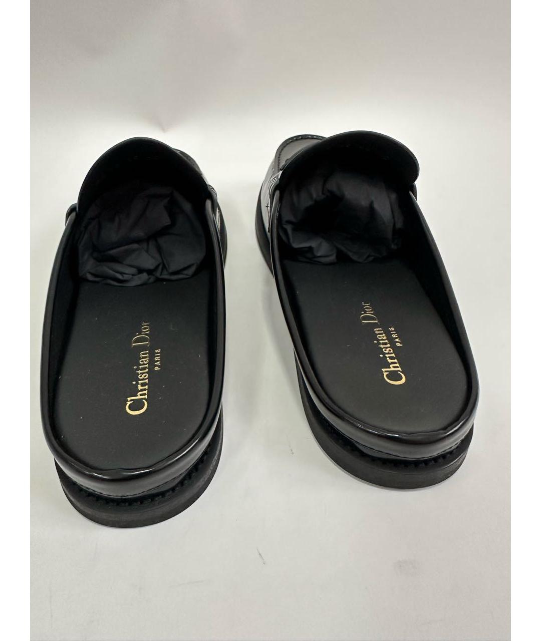 CHRISTIAN DIOR Черные кожаные мюли, фото 3