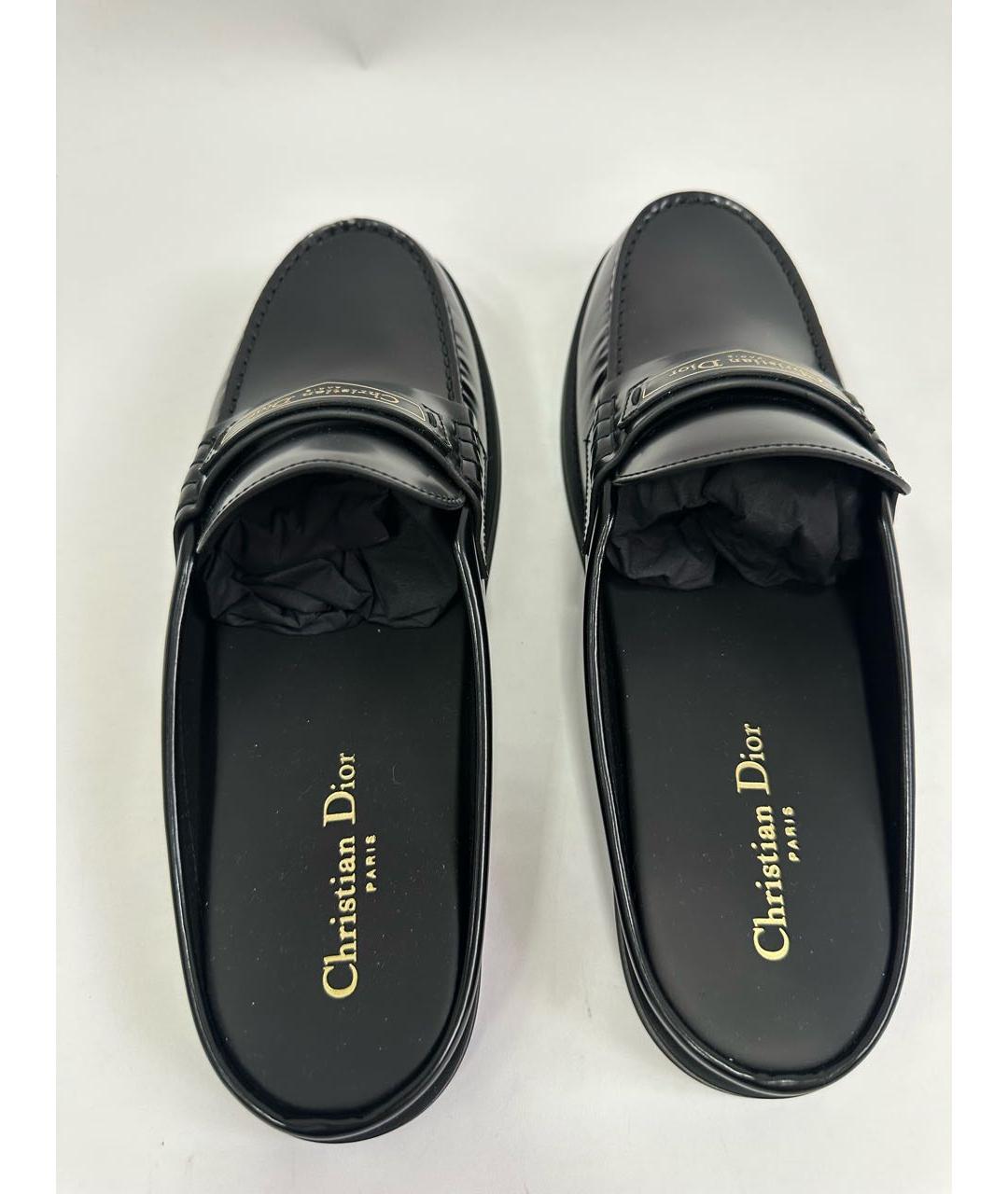 CHRISTIAN DIOR Черные кожаные мюли, фото 4