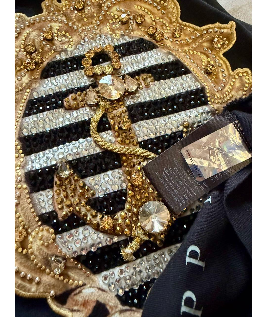 PHILIPP PLEIN Черный хлопковый детская футболка / топ, фото 3