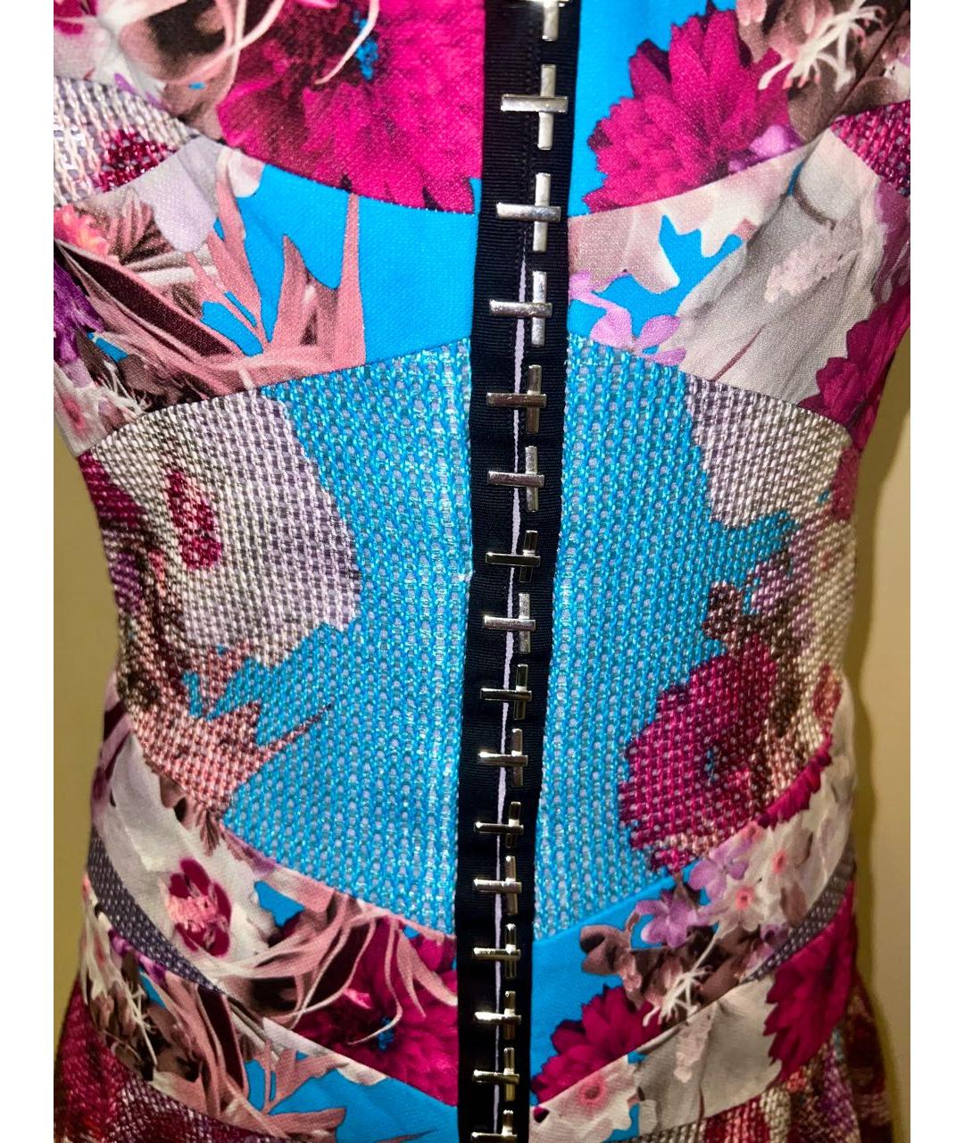 VERSACE Мульти хлопковое коктейльное платье, фото 5