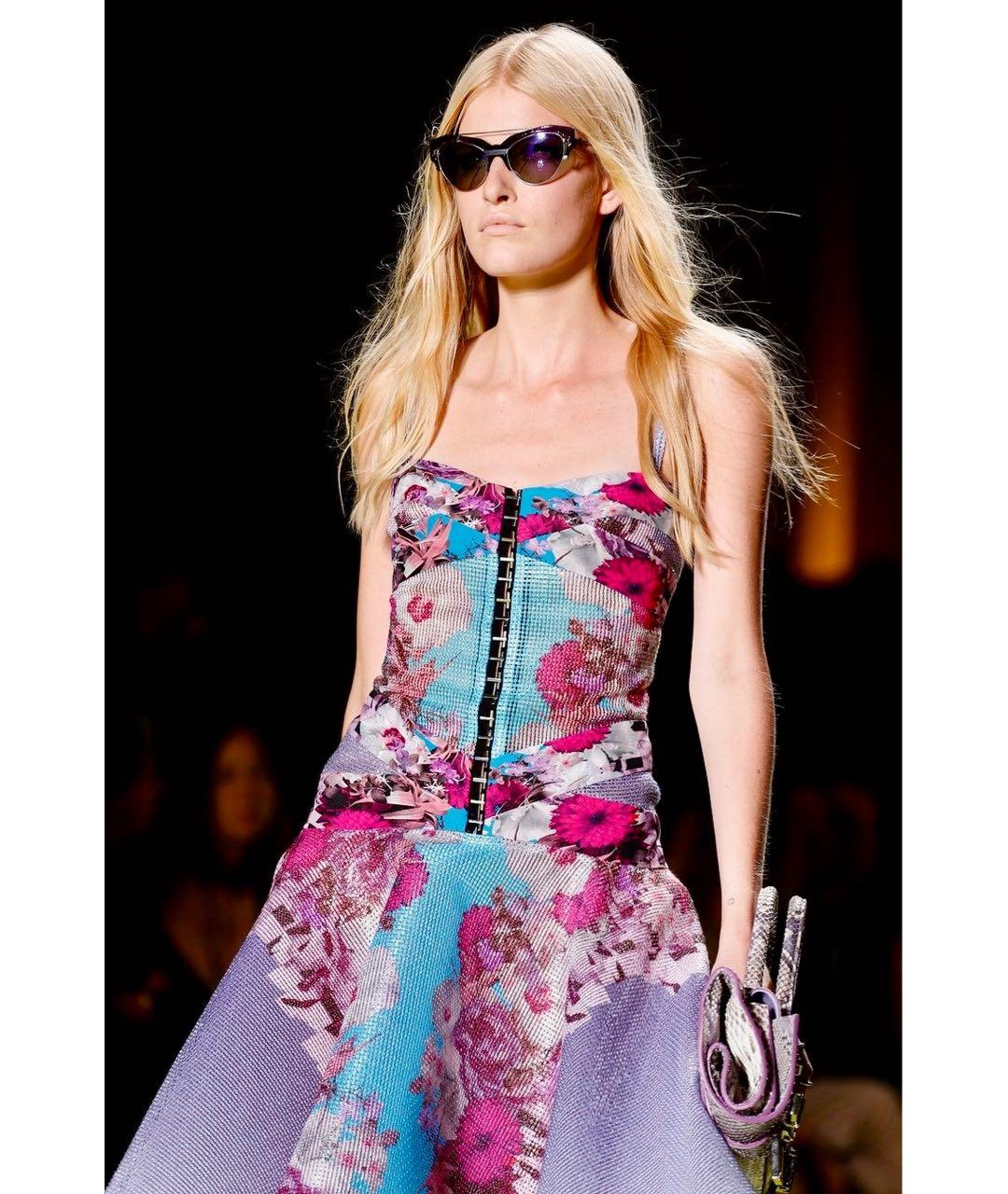 VERSACE Мульти хлопковое коктейльное платье, фото 7
