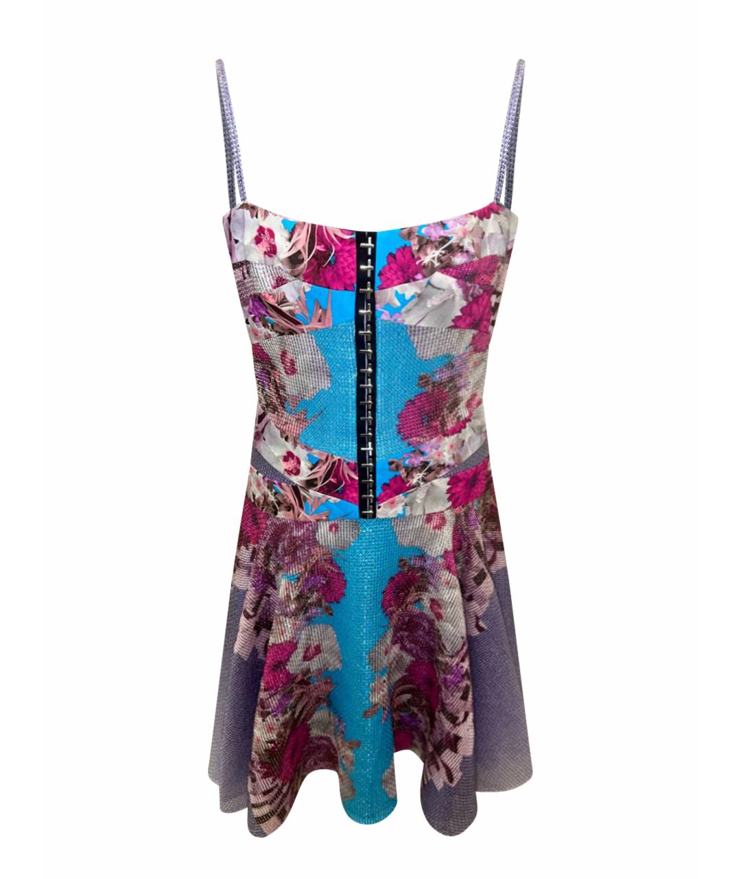 VERSACE Мульти хлопковое коктейльное платье, фото 1